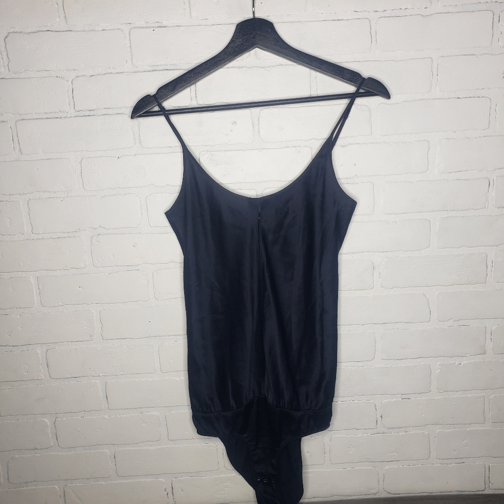 Alexander Wang Satin Black Bodysuit